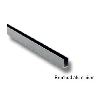U-profiil 8 mm klaasile, 2500 mm (harjatud alumiinium)