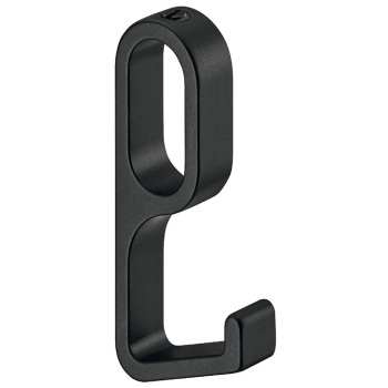 Ovaalse riidepuutoru 30x14 mm konks, must