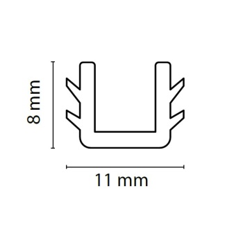 Alumiiniumraamukse TWIN U-tihend 6 mm sisumaterjali paigaldamiseks (läbipaistev)