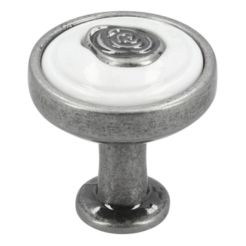 Nupp ø23 mm (antiikhõbe/valge)