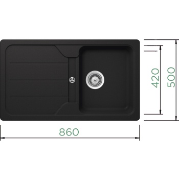 Graniitvalamu FORMHAUS D-100 Schock (must metallik / onyx) [Manuaalklapp]