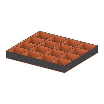 Garderoobi sisu must/oranž, 520x460x58mm