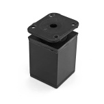 Regulējama skapja kāja, H = 60 mm, 40 x 40 mm (melns)