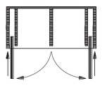 5.5 IF iebīdāmo durvju mehānisms 550mm , 5,5 kg (1 durvīm)