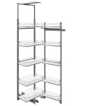 Häfele izbīdāma grozu sitēma Tandem ↔600, ↕1900-2200 mm (anthracite / chrome / white)