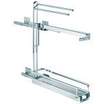 Izvelkam seļļas grozs ar dvieņu turētāju, Pelēks  L=112mm, (ar soft stop)