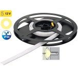 Häfele LOOX5 LED 2099 gaismas lenta  ar silikona pārklājumu, 3 m/rullī, 9,6 W/m, IP44, silta gaisma 2700 K, 12 V (balta)