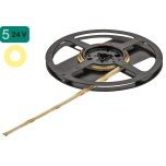 LOOX5 LED 3069 COB gaismas sloksne 5 m/rullī, 8 W/m, siltā gaisma 3000 K, 24 V (līme, balta)