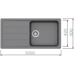 Granīta izlietne FORMHAUS D-100L Schock (pelēks / croma)