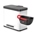 Hailo Eco duo L,brīvi stāvoša atkritumu tvertne 2 x 14 L (balta)