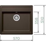 Granīta izlietne MONO N-100 (bronza / bronze / 87) [Manuālais vārsts]