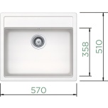 Granīta izlietne MONO N-100 (balta / polaris)