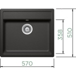 Granīta izlietne MONO N-100 (tumši pelēka / stone)