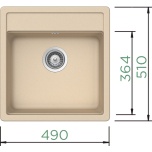 Granīta izlietne NEMO N-100S (bēša / moonstone)