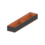 Skapja ieliknis melns/oranžs, 100x460x58mm
