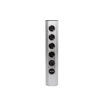 CASIA rozetes tornis, 4 Schuko spraudņi + slēdzis + 2x USB (nerūsējošais tērauds / melns)