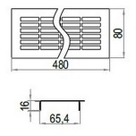 Ventilācijas režģis 480 x 80mm, melns