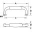 Käepide 110 x 32 mm (antiikhõbe / portselan)