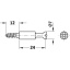 MINIFIX ühenduspolt 24/12 mm Ø3 mm avasse