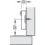 Ristkujuline hingetald H = 0 mm, Häfele Metalla 50A