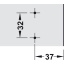 Ristkujuline hingetald H = 0 mm, Häfele Metalla 50A