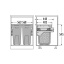 Pesukorvide mehhanism 600 mm HAILO Laundry-Carrier, valge (korvid - valge / sinine)