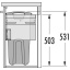 Pesukorvide mehhanism 450 mm HAILO Laundry-Carrier, antratsiit (korv - valge)