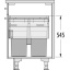 Vaikseltsulguv prügikastimehhanism, 600 mm, 2x38L,1x12/x2,5 L, HAILO "CARGO" (tume hall)