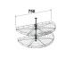 1/2 köögikarussell Ø750 mm (valge)
