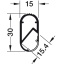 Alumiiniumprofiil valgusribale - riidepuu toru 30 x 15 mm, 2500 mm (alumiinium)