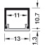 Alumiiniumprofiil Loox5 2101 LED valgusribale 8 mm, 3000 mm (piimjas, MUST)