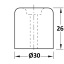 Ukse stopper, põrand Ø30 x 26 mm (hall)