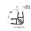 Klaasukse tihend magnetiga 90° 2500 mm (läbipaistev)