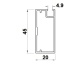 Alu. raam 45 x 20 mm,2,75m  A12 lai, alumiinium