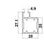 Alu. raam 20 x 27 mm, 2,75 m A5 kitsas, alumiinium