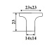 Nupp 23 x 23 mm (pronks)
